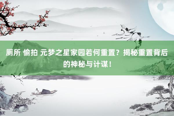 厕所 偷拍 元梦之星家园若何重置？揭秘重置背后的神秘与计谋！