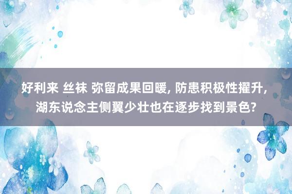 好利来 丝袜 弥留成果回暖， 防患积极性擢升， 湖东说念主侧翼少壮也在逐步找到景色?