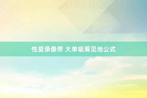 性爱录像带 大单吸筹见地公式