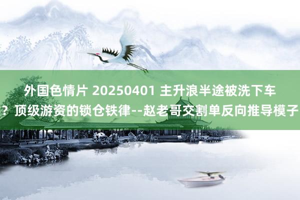 外国色情片 20250401 主升浪半途被洗下车？顶级游资的锁仓铁律--赵老哥交割单反向推导模子